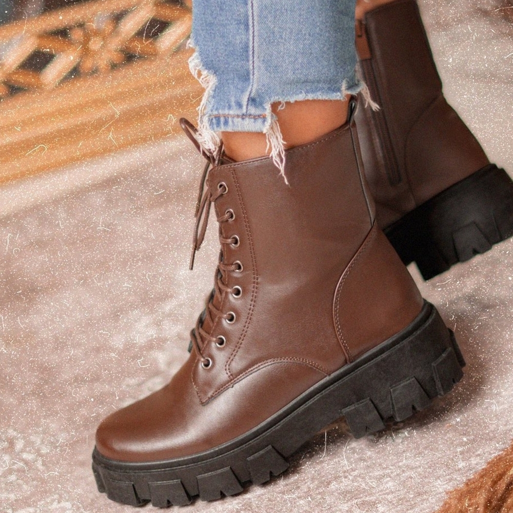 Bibi  combat Boot - dark Brown - Picture 2 of 3